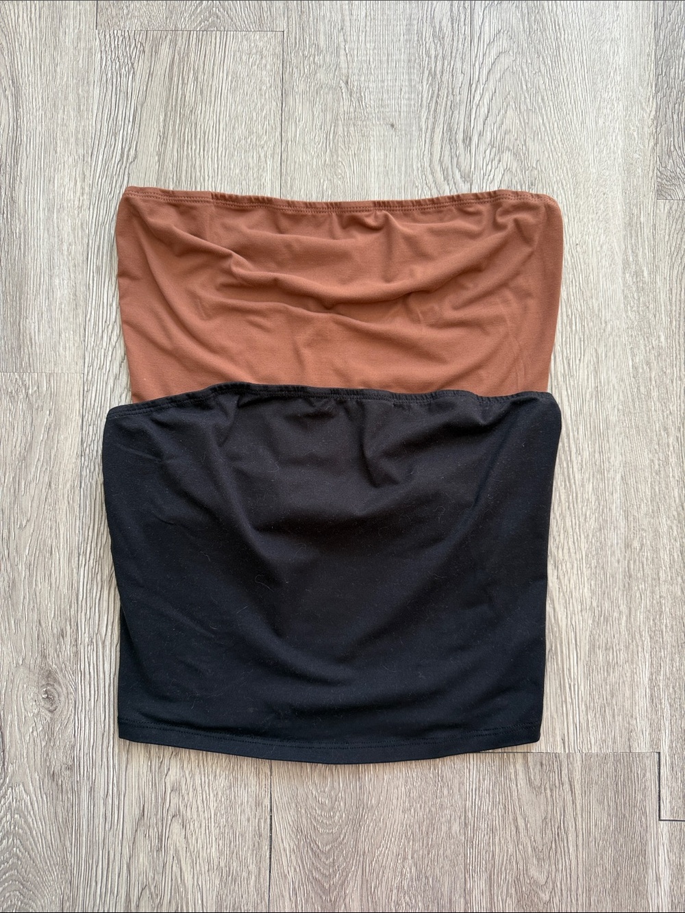 Que Strapless Two-Tone Mini Skirt in Brown and Black